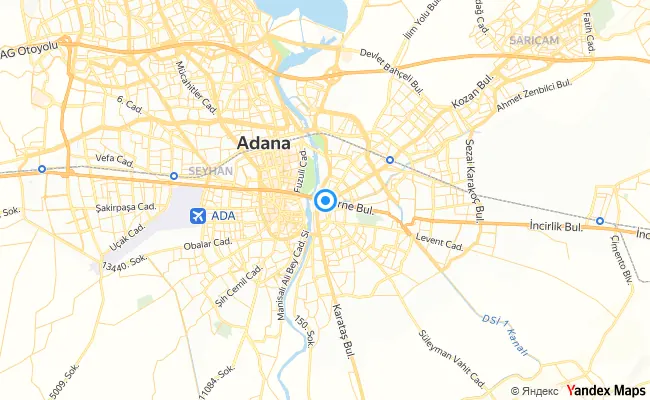 Yüreğir Adana konum haritası