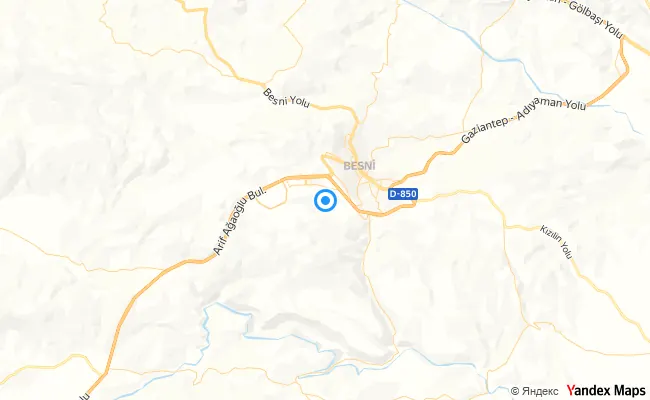 Besni Adıyaman konum haritası