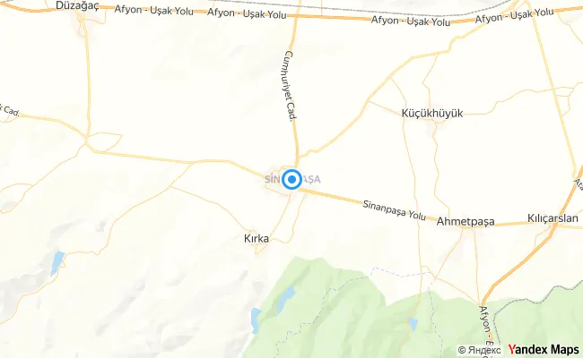 Sinanpaşa Afyonkarahisar konum haritası