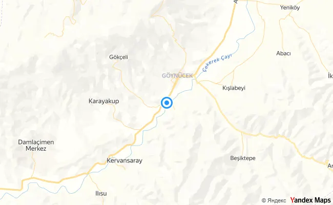 Göynücek Amasya konum haritası