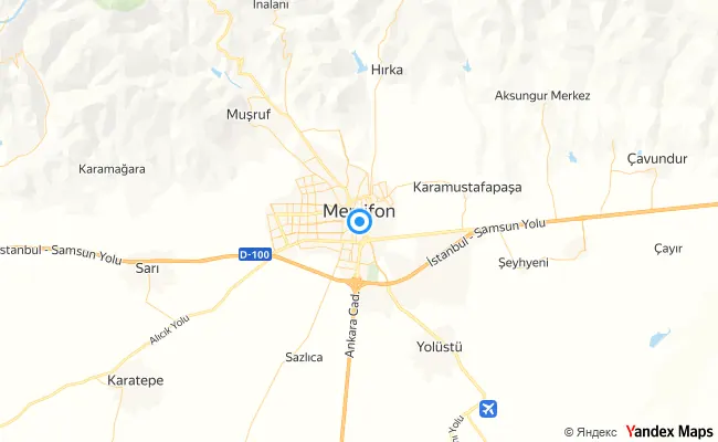Merzifon Amasya konum haritası