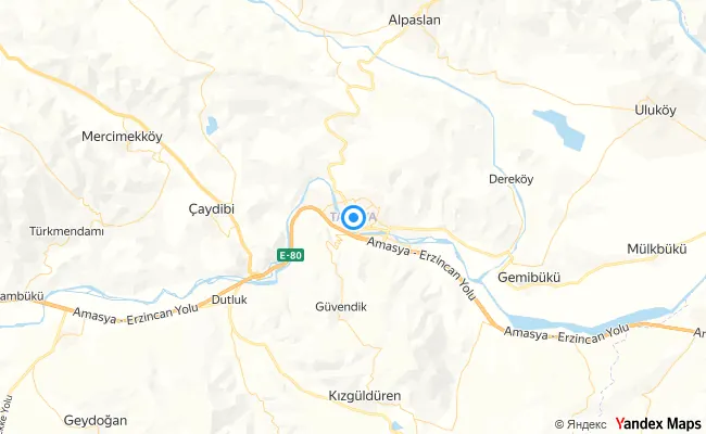 Taşova Amasya konum haritası
