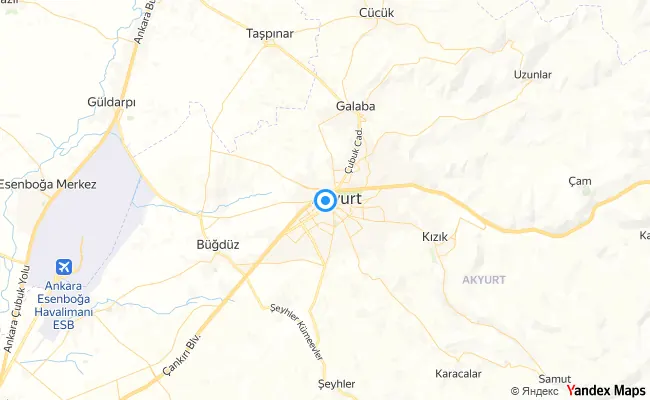 Akyurt Ankara konum haritası