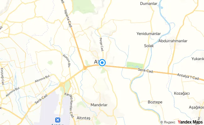 Aksu Antalya konum haritası