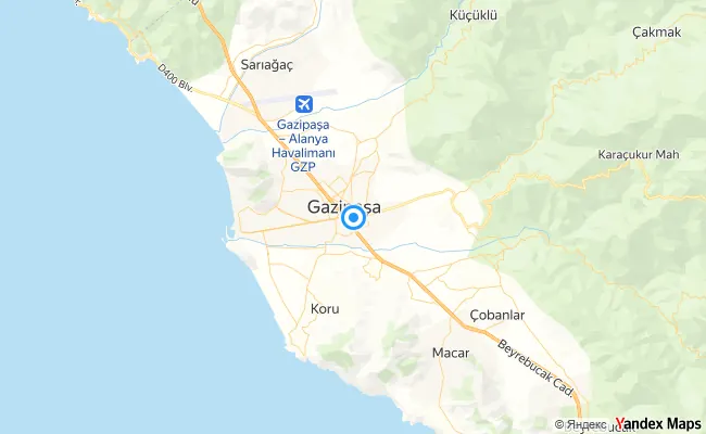 Gazipaşa Antalya konum haritası