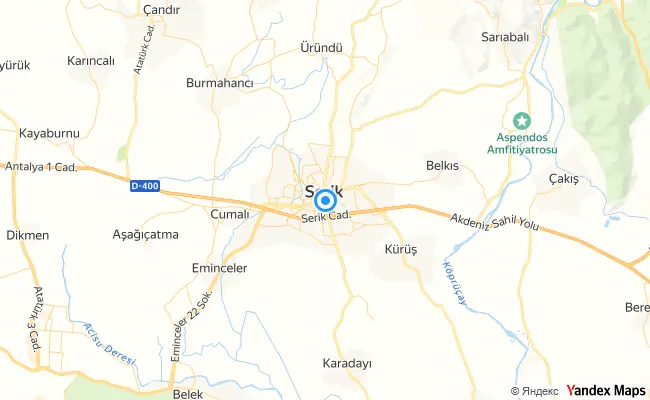 Serik Antalya konum haritası