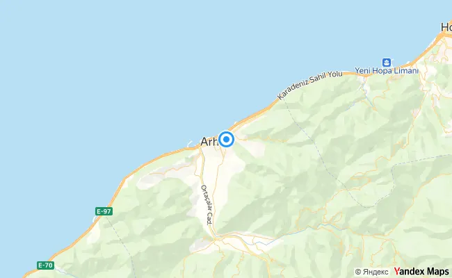 Arhavi Artvin konum haritası