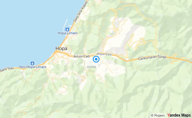 Hopa Artvin konum haritası