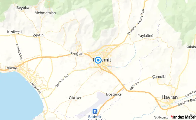 Edremit Balıkesir konum haritası