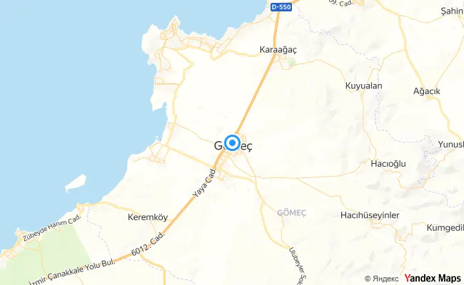 Gömeç Balıkesir konum haritası