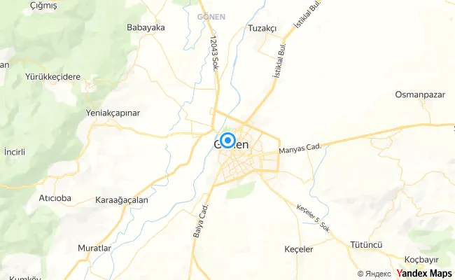 Gönen Balıkesir konum haritası