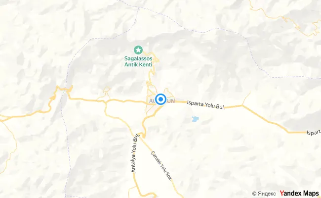 Ağlasun Burdur konum haritası