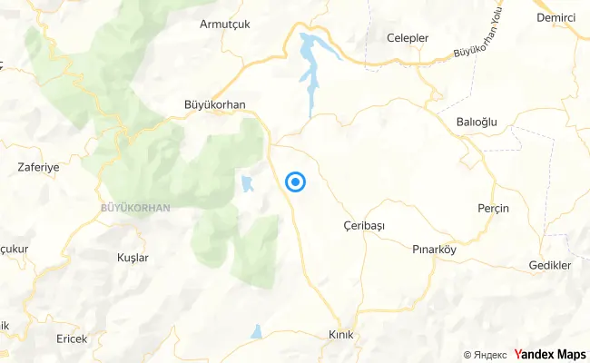 Büyükorhan Bursa konum haritası