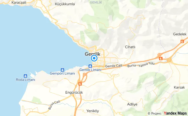 Gemlik Bursa konum haritası