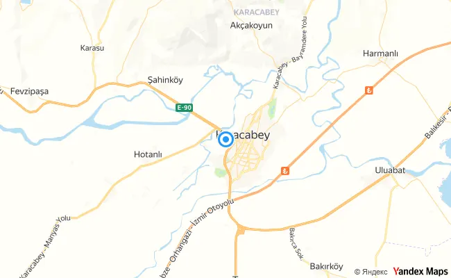 Karacabey Bursa konum haritası