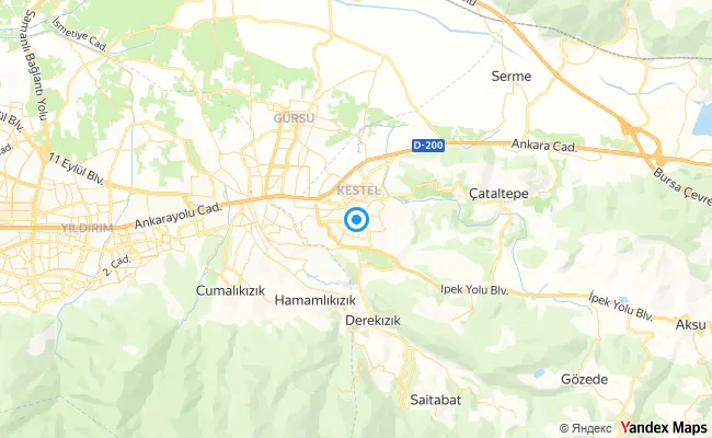 Kestel Bursa konum haritası