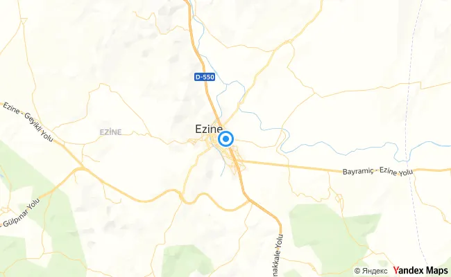 Ezine Çanakkale konum haritası