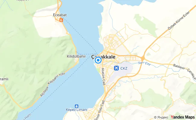 Merkez Çanakkale konum haritası