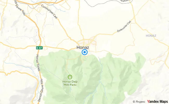Honaz Denizli konum haritası