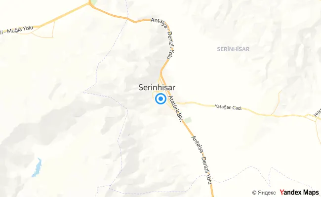 Serinhisar Denizli konum haritası