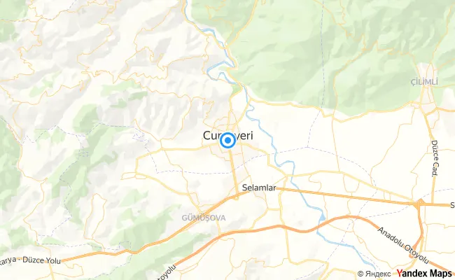Cumayeri Düzce konum haritası