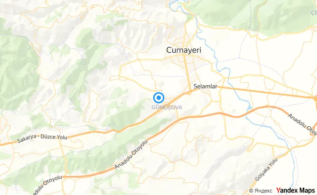 Gümüşova Düzce konum haritası