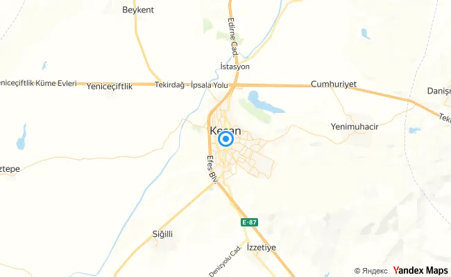 Keşan Edirne konum haritası
