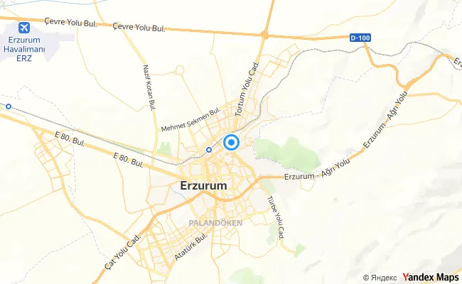 Yakutiye Erzurum konum haritası
