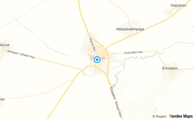 Çifteler Eskişehir konum haritası