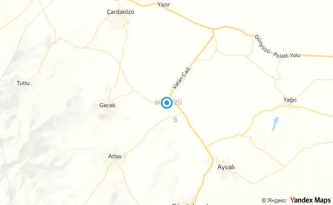 Günyüzü Eskişehir konum haritası