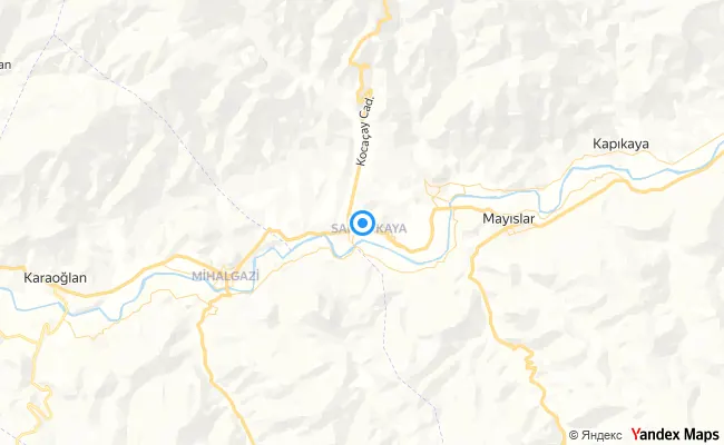 Sarıcakaya Eskişehir konum haritası