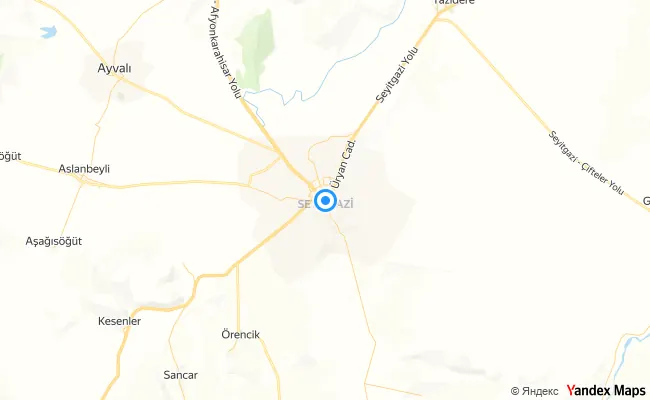 Seyitgazi Eskişehir konum haritası
