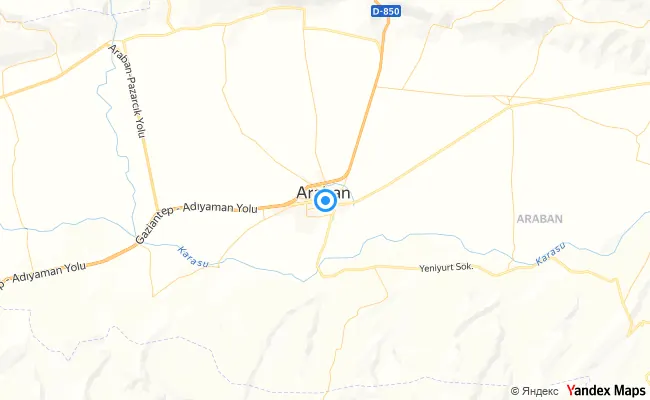 Araban Gaziantep konum haritası