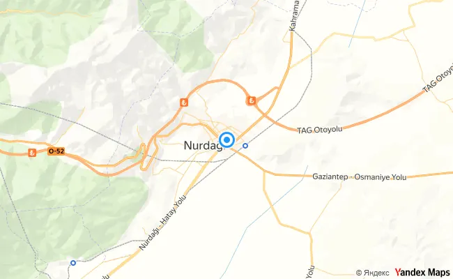 Nurdağı Gaziantep konum haritası