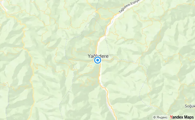 Yağlıdere Giresun konum haritası