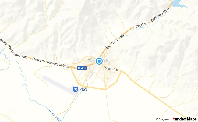 Yüksekova Hakkari konum haritası