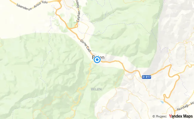 Belen Hatay konum haritası