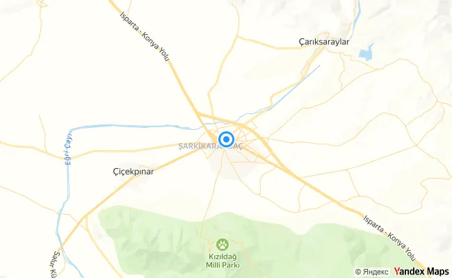 Şarkikaraağaç Isparta konum haritası