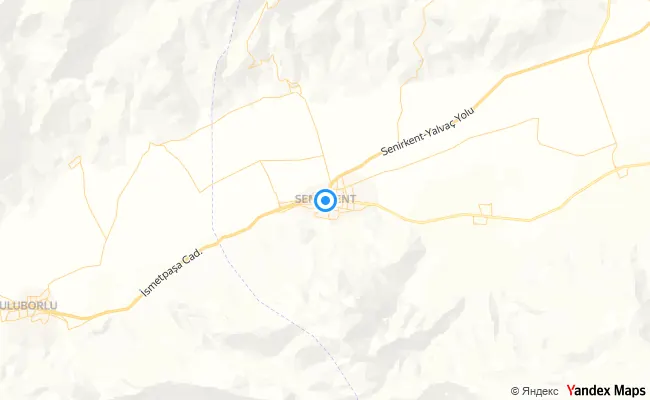 Senirkent Isparta konum haritası