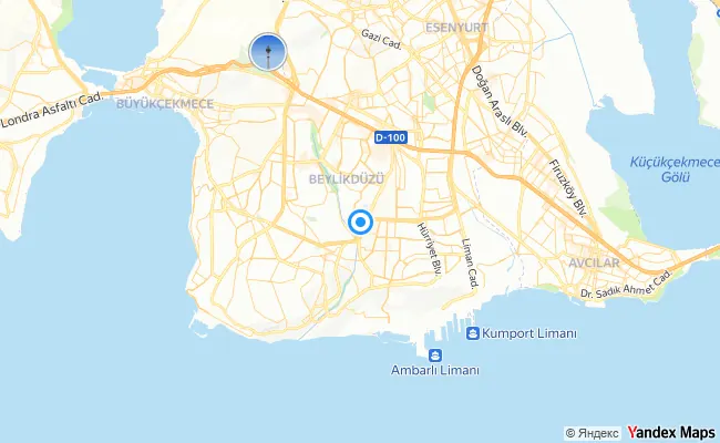 Beylikdüzü İstanbul konum haritası