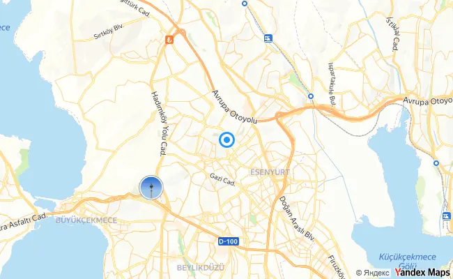 Esenyurt İstanbul konum haritası