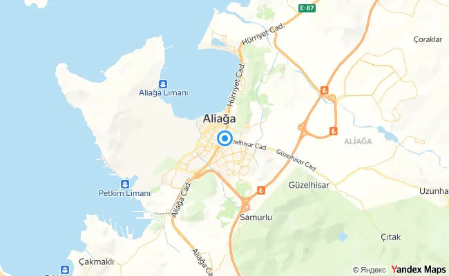 Aliağa İzmir konum haritası
