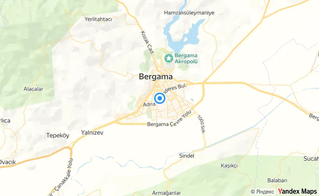 Bergama İzmir konum haritası