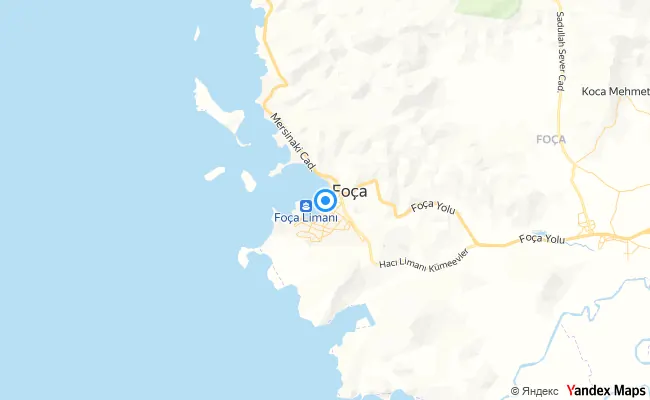 Foça İzmir konum haritası