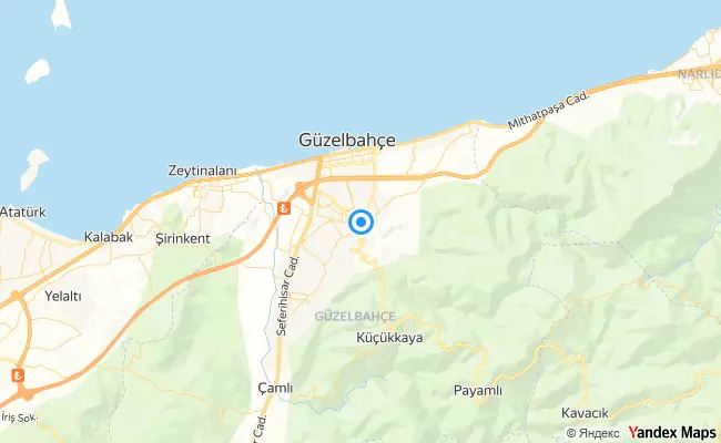 Güzelbahçe İzmir konum haritası