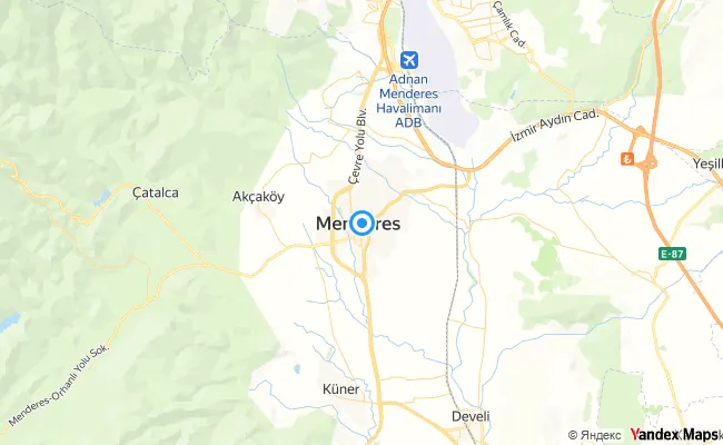 Menderes İzmir konum haritası