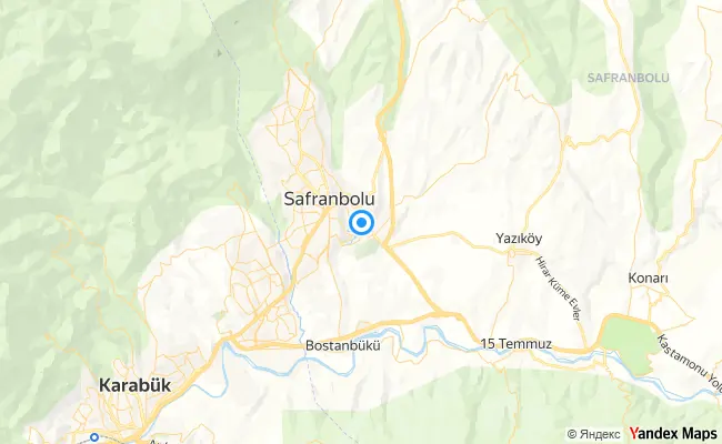 Safranbolu Karabük konum haritası