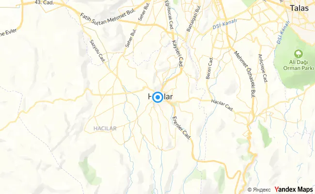 Hacılar Kayseri konum haritası