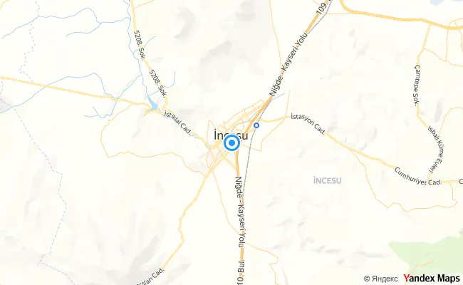 İncesu Kayseri konum haritası