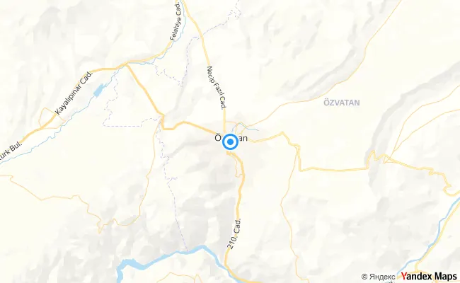 Özvatan Kayseri konum haritası